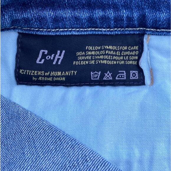 New Citizens of Humanity Karmen Splattered Shredded Ripped Pencil Jean Skirt 27 - Picture 13 of 15